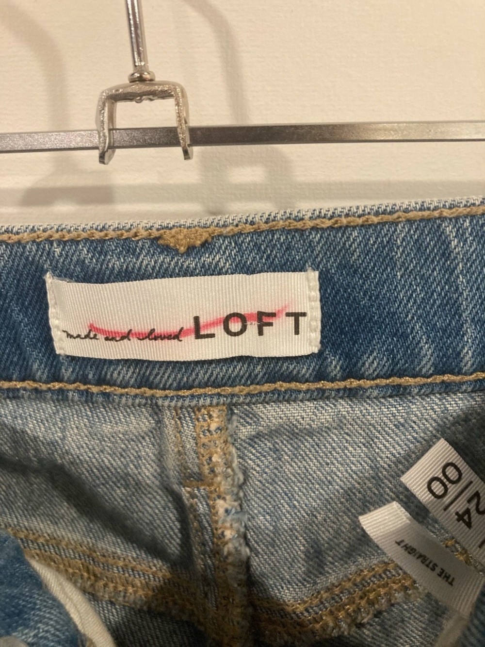 Loft - The Straight Jeans with Rhinestone detail - Picture 2 of 3